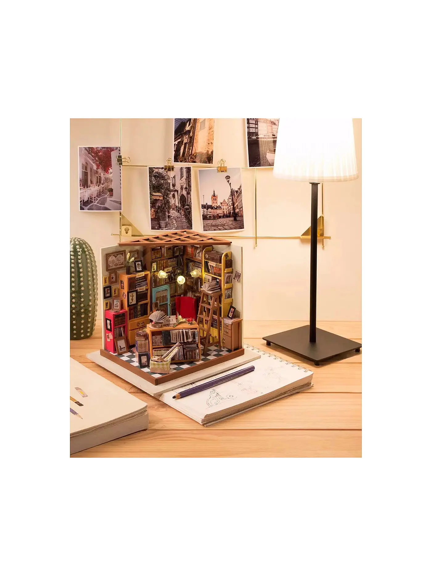 ROBOTIME | Sam's Study DG102 Library DIY Miniature | 